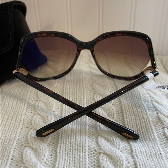 NWT Tom Ford Anouk Women's Gold trim Brown Frame Sunglasses - Picture 4 of 7